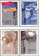 Armenia 1992 First Definitives Flag Airport Sculpture UPU Set Of 4 Stamps - Sculpture