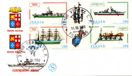 1980 FDC Costruzioni Navali Italiane In Blocco - FDC