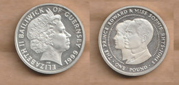 GUERNSEY   1 POUND  (Royal Wedding - Silver) 1999  Silver (.925) • 9.5 G • ⌀ 22.5 Mm KM# 95 - Guernsey