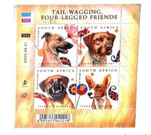 A) 2003, SOUTH AFRICA, DOGS, FOUR-LEGGED FRIEND, AFRICAN, RODESIAN CRESTATE, BOERBOLL, BASENJI, BLOCK OF 4, MULTICOLORED - Unused Stamps