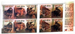 A) 2003, SOUTH AFRICA, AFRICAN ELEPHANT, LION, RHINO, LEOPARD, BUFFALO CAFRE, AIRMAIL, POSTCARD RATE - Unused Stamps