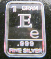 USA 1gr .999 Fine Silver Art Bar - Letter 'E' - NEW & UNCIRCULATED - Otros – América