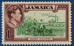 Jamaica 1938 1 Shilling 1 Value MH 2105.2573 Sugar Cane Harvest, Factory, Ox Cart - Fábricas Y Industrias