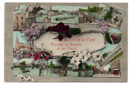 JOINVILLE LE PONT --1909--Multivues--"Recevez... Fleurs"..carte Colorisée..cachet Ambulant" COUBERT à PARIS - Joinville Le Pont