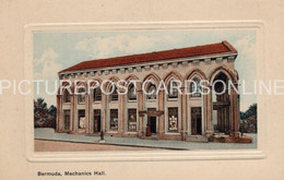 BERMUDA  MECHANICS HALL OLD COLOUR POSTCARD ANTILLES - Bermuda