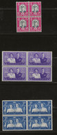 South Africa, 1947, Royal Visit, SG 111 - 113, Complete Set, 3 Blocks Of 4, MNH - Nuovi