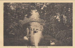 5495) Park WÖRLITZ - SONNENBRÜCKE - Ruderboot U. Schwäne ALT     - Hotel Eichenkranz - Emil Dittrich - ALT ! - Woerlitz