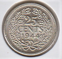 @Y@    Nederland  25 Cent   Wilhelmina 1944        (5228) - 2.5 Centavos