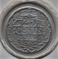 @Y@    Nederland  25 Cent   Wilhelmina 1916       (5235) - 2.5 Centavos