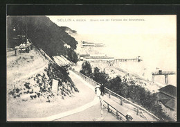 AK Sellin A. Rügen, Strand Von Der Terrasse Des Strandhotels - Sellin