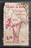 A 103 Brazil Stamp Air Dam Tres Marias Energy Electrical Map 1961 Circulated 3 - Other & Unclassified