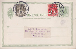 1913. DANMARK. BREVKORT Med Svar 5 ØRE FREDERIK VIII + 2 + 3 øre From HELSINGØR 11.8.... () - JF420180 - Cartas & Documentos