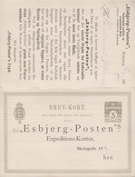 1909. DANMARK. BREVKORT With Replycard 3 ØRE Cancelled ESBJERG 16.7.09. Unused Reply ... () - JF420188 - Cartas & Documentos