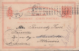 1907. DANMARK. BREVKORT 10 ØRE Frederik VIII To America From AARHUS 13.12.07. Very Li... () - JF420217 - Cartas & Documentos