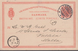 1912. DANMARK. BREVKORT 10 ØRE Frederik VIII To Valleta, Malta From ASSENS 16.10.12. ... () - JF420220 - Storia Postale