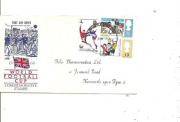 Coupe Du Monde En Angleterre ( FDC De 1966 De Grande-Bretagne Voyagé à Voir) - 1966 – Angleterre