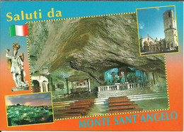 Monte Sant'Angelo (Foggia) Santuario San Michele: Statua, Grotta, Campanile E Panorama Notturno - Foggia