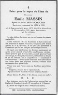 GC . GRANDVOIR ..-- Mr Emile MASSIN , époux De Mme Marie SCHOLTES , Né En 1873 à ROUVROY , Décédé En 1945 . - Neufchâteau