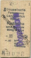 Deutschland - Doppelkarte - Personenzug - Langebrück (Sachsen) Klotzsche Und Zurück - Fahrkarte 1958 2. Klasse - Stempel - Europe