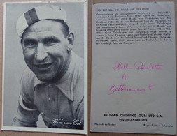 Cyclisme, Chromo – Wim Van Est (Pays-Bas)---Belgian Chewing Gum, 1950’s (14 Cm X 9 Cm) - Ohne Zuordnung