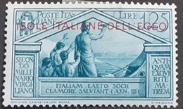 COLONIE ITALIANE EGEO 1930 VIRGILIO LIRE 1,25 NUOVO GOMMA INTEGRA - Aegean