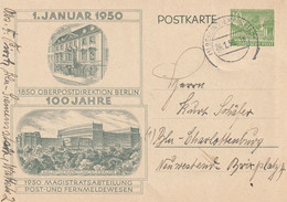 Berlin Entier Postal Illustré 1950 - Postales Privados - Usados