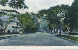 One Part Jolo Real Street Jolo Island Hand Colored  No Postcard Back - Philippines