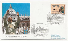 Lettre Tour Du Monde Du Pape Vatican - Maschinenstempel (EMA)