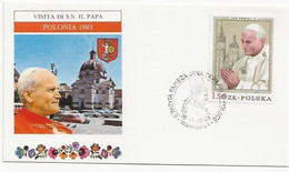 Lettre Tour Du Monde Du Pape Pologne - Frankeermachines (EMA)