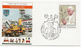 Lettre Visite Du Pape Pologne - Maschinenstempel (EMA)