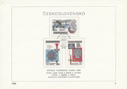 Czechoslovakia / First Day Sheet (1985/04) Praha: Military Museum In Prague (Avia B 534, Sojuz 28); Painter: V. Kovarik - Autres & Non Classés