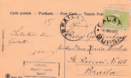 A6941- POSTKARTE BRAILA GALATI 1910 STAMPED, ROMANIA STAMP, COLECTION AGARICI JUSTIN GALATI, USED VINTAGE POSTCARD - Brieven En Documenten