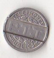 JETON DE TÉLÉPHONE . P. T. T. . TÉLÉPHONES PUBLICS  1937 - Telefonmünzen