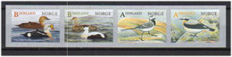 Norway  2015 Birds   King Eider, Common Eider, White Wagtail, Northern Wheatear, Mi 1893-1896 In Coil Strip  MNH(**) - Neufs