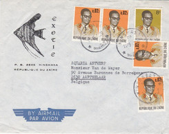 Republique Du Zaire - Letter Sent From Kinshasa To Belgium (Aartselaar) - Usados