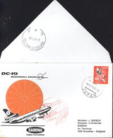 Enveloppe + Cachet Illustrés Avion DC-10 Mcdonnell Douglas Sabena Belgian World-airlines CAD 6 IV 74 Japan YT 844a - Airmail