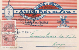 PORTUGAL - ADVERTISING CARD - CALDAS DAS TAIPAS  - FABRICA DE CUTELARIAS . ANTONIO FARIA DA SILVA - Flammes & Oblitérations