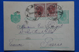 T23 ROUMANIE BELLE CARTE 1902 POUR PARIS FRANCE +  PAIRE DE T.P+ AFFRANCHISSEMENT INTERESSANT - Brieven En Documenten