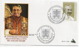 Lettre 80e Anniversaire Fondation Du Vatican - Maschinenstempel (EMA)