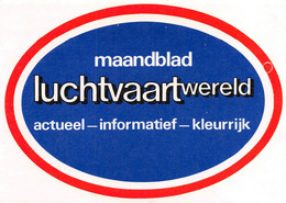 12489 " MAANDBLAD LUCHTVAARTWERELD-ACTUEEL-INFORMATIEF-KLEURRIJK " - Adesivi
