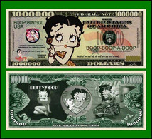 USA 'Betty Boop' 1 Million US Dollar Commemorative Novelty Banknote - NEW - UNC & CRISP - Other - America