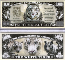 USA 'White Bengal Tiger' 1 Million $ Novelty Banknote - Panthera Species - UNC & CRISP - Otros – América