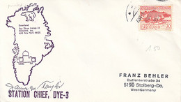 96243- GREENLAND DYE THREE ICECAP RESEARCH STATION, CHIEF SIGNED, SPECIAL COVER, 1977, GREENLAND - Wetenschappelijke Stations & Arctic Drifting Stations