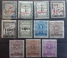 MAROC TAXE POSTAGE DUE 1896 - 1918 , 11 Timbres Yvert No 1,13,17,23,28,29,32 / 34, 35,42 Neufs **/*o, TB Cote 20 Euros - Timbres-taxe