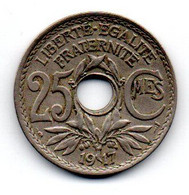 25 Centimes 1917 TB+ - Other & Unclassified