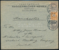 1899. Okt.30. Levél 2 X 1kr + 8kr Bérmentesítéssel, Ritka Bérmentesítésű Változat "BUDAPEST" - "MANCHESTER" RRR! - Sonstige & Ohne Zuordnung