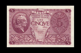 # # # Italien 5 Lire 1944 UNC # # # - 50 Liras