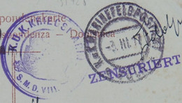 Delcampe - 137 Austria KuK Kriegsmarine Navy Ship Schiff SMS Stamp Stampel Pola S.M.D. VIII 8 Dampfer Lloyddampfer Rijeka - Andere & Zonder Classificatie