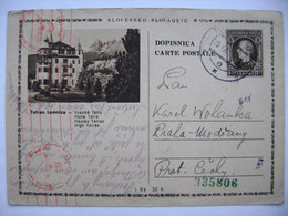 Slovakia Numbered Postcard 1942 To Protektorat, Censored, Censure. Censor - Cartes Postales