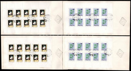 1963 Újév Bélyegfüzetek Lapjai 4 Db FDC-n / New Year 4 Booklet Panes On 4 FDCs - Other & Unclassified